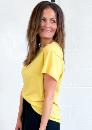 The Jaylin Casual Yellow Cotton Tee