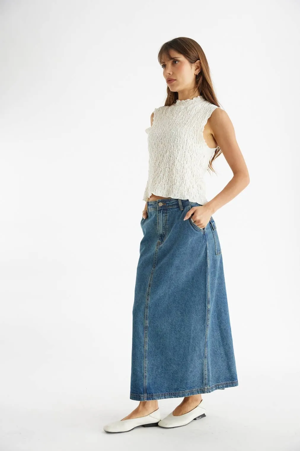 The Jules Skirt | Denim Maxi Skirt: DENIM / MEDIUM