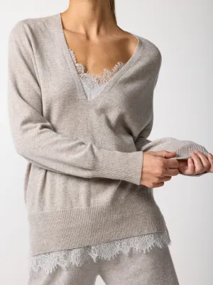The Lace Vee Looker Pullover
