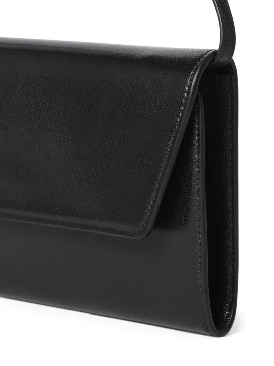 The Row   Evening shiny leather clutch 