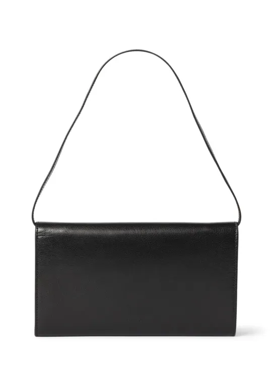 The Row   Evening shiny leather clutch 