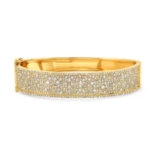 THICK DIAMOND BANGLE, GOLD