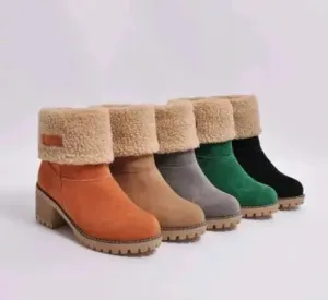 Thick Heel Suede Snow Boots