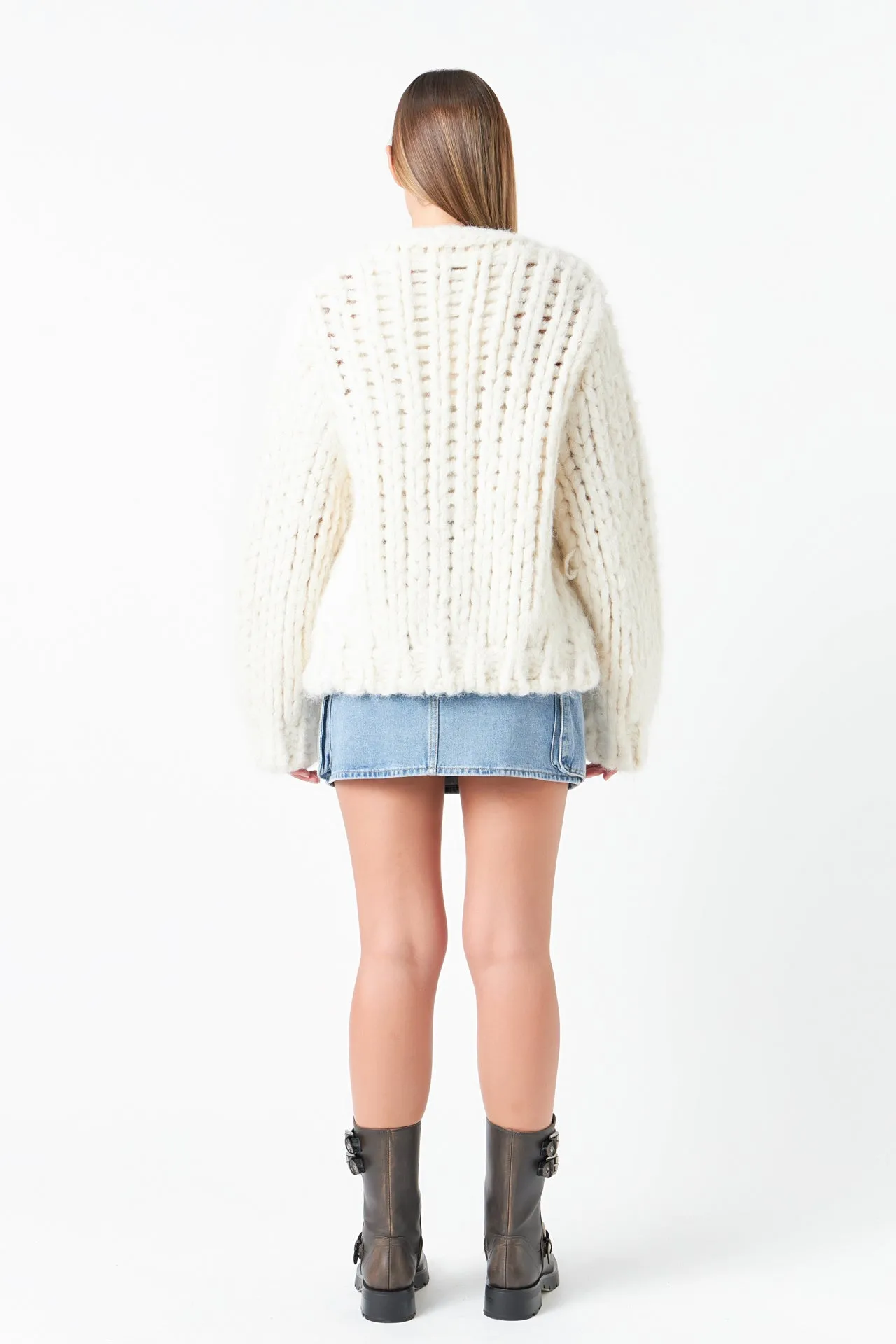 Thick Knit Sweater Cardigan