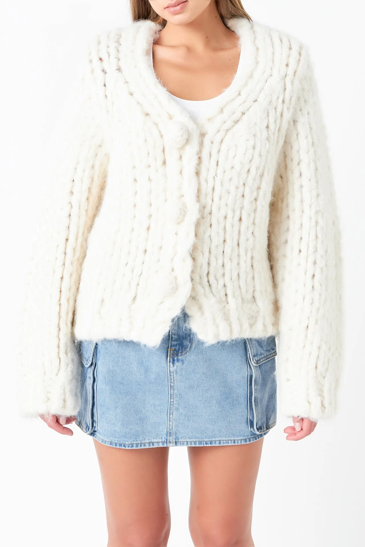 Thick Knit Sweater Cardigan
