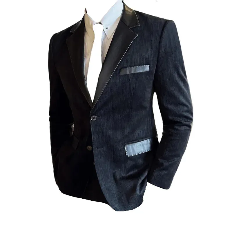 Thick Striped Texture Formal Blazer