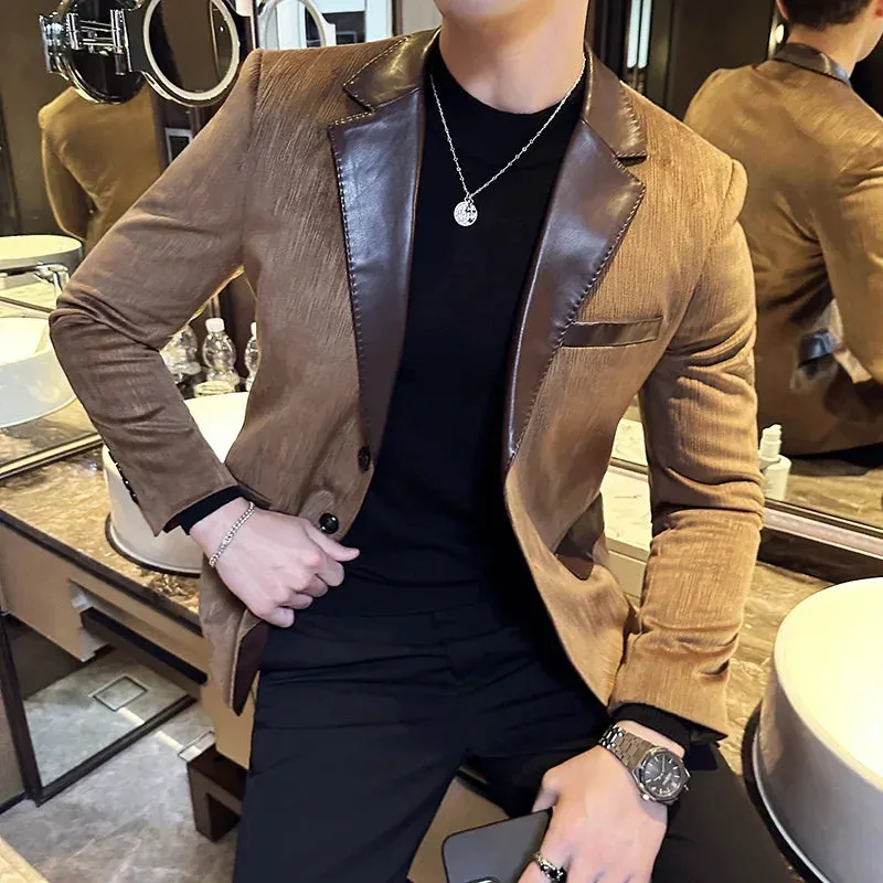 Thick Striped Texture Formal Blazer