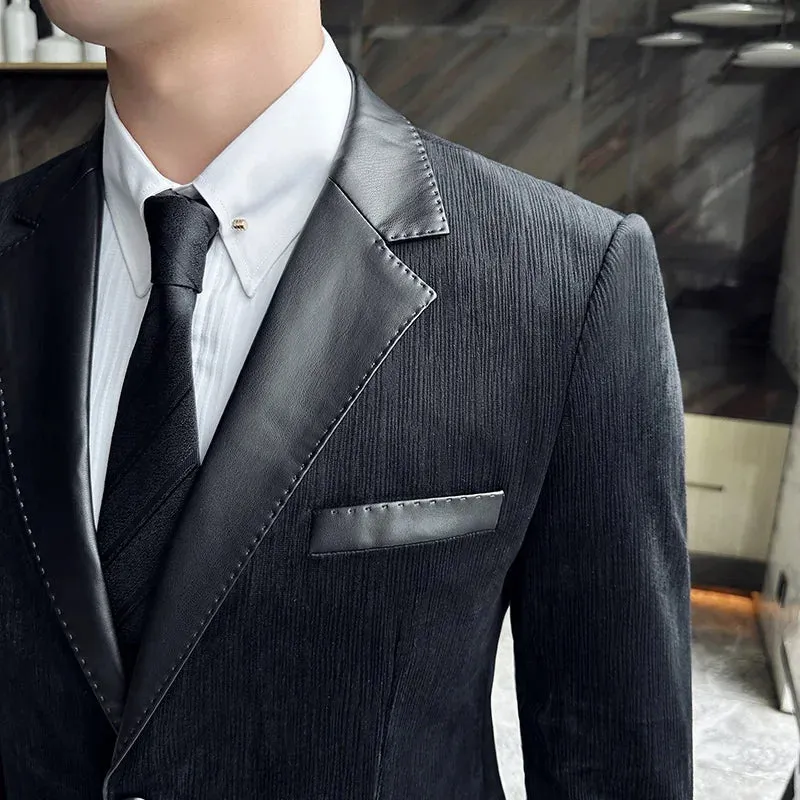 Thick Striped Texture Formal Blazer