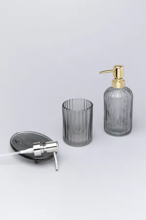 Three Piece Vienna Grey Glass Bathroom Set