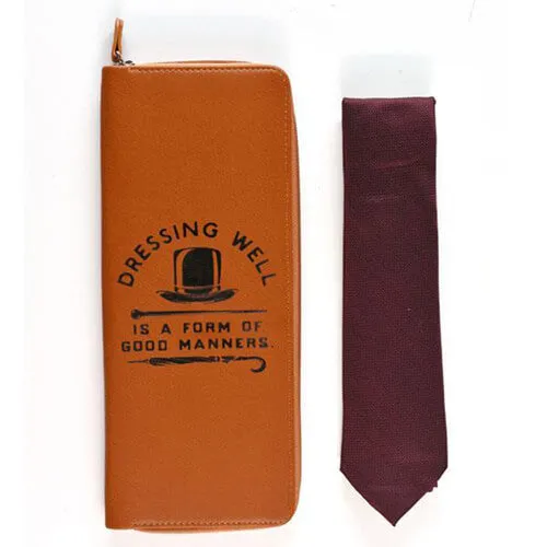 Tie & Cufflink Travel Case - Tan