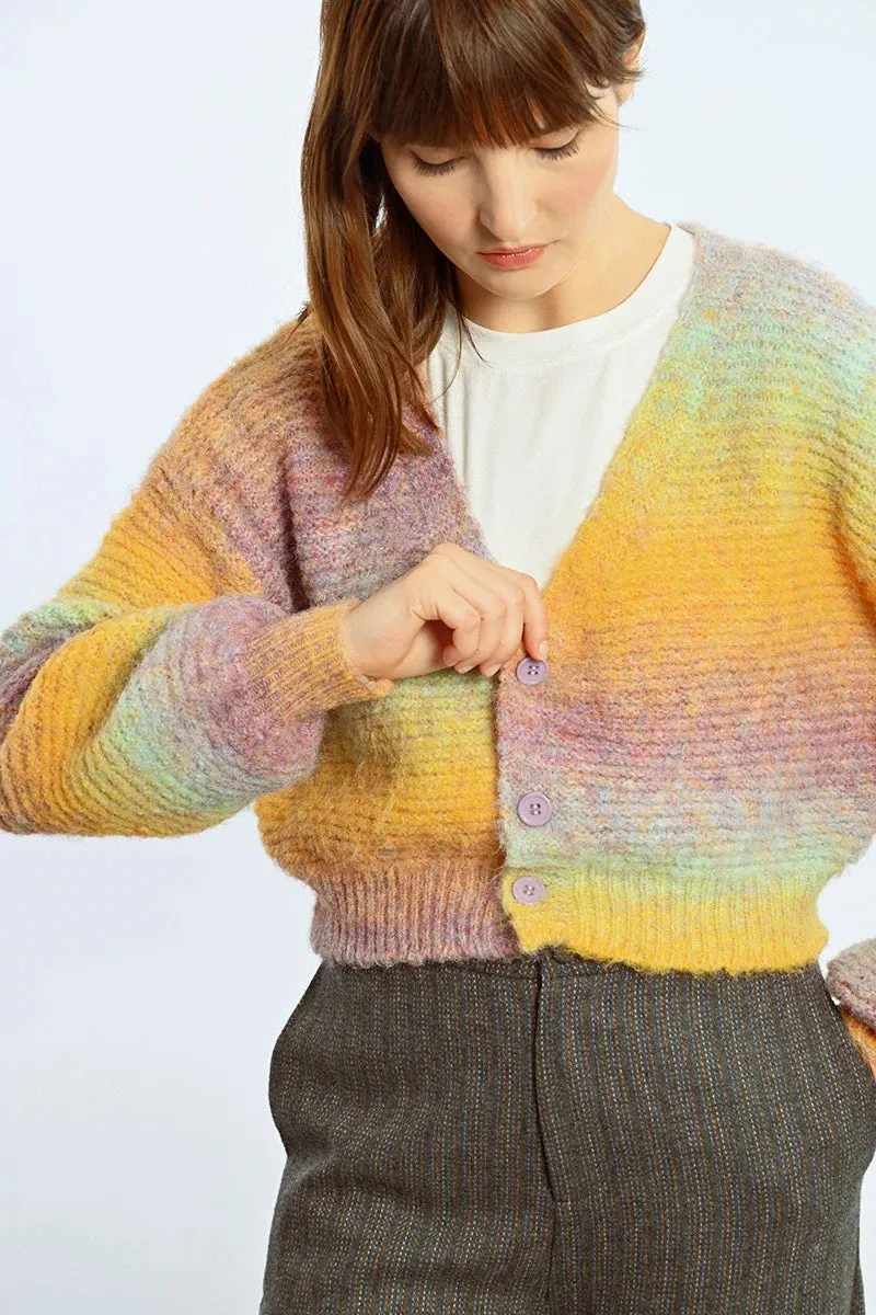Tie Dye Cardigan - Yellow Saffron