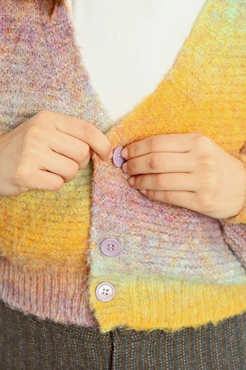 Tie Dye Cardigan - Yellow Saffron