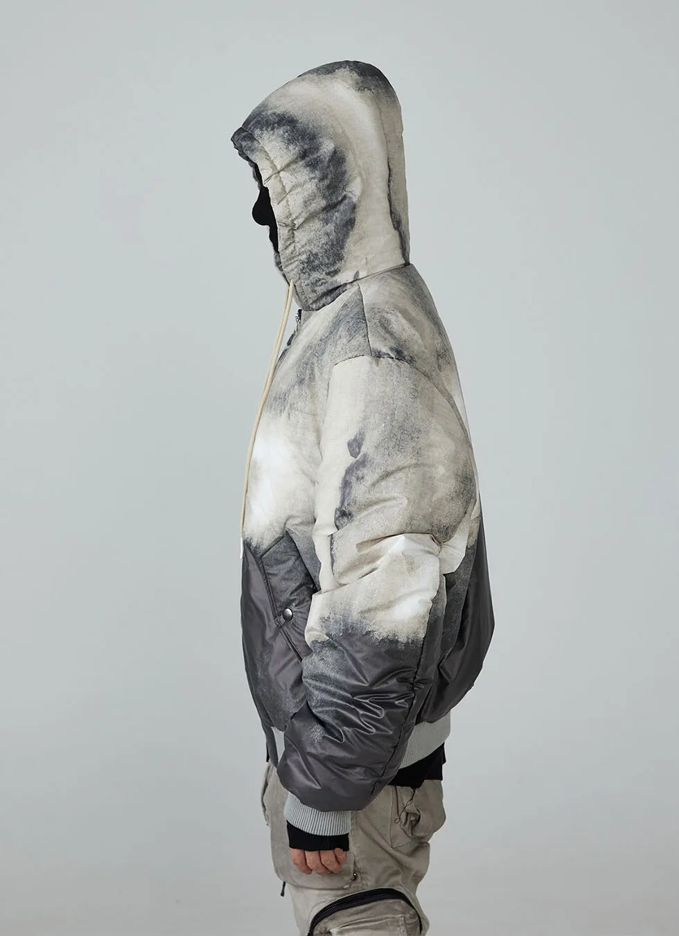 Tie-dye silhouette thick cotton jacket