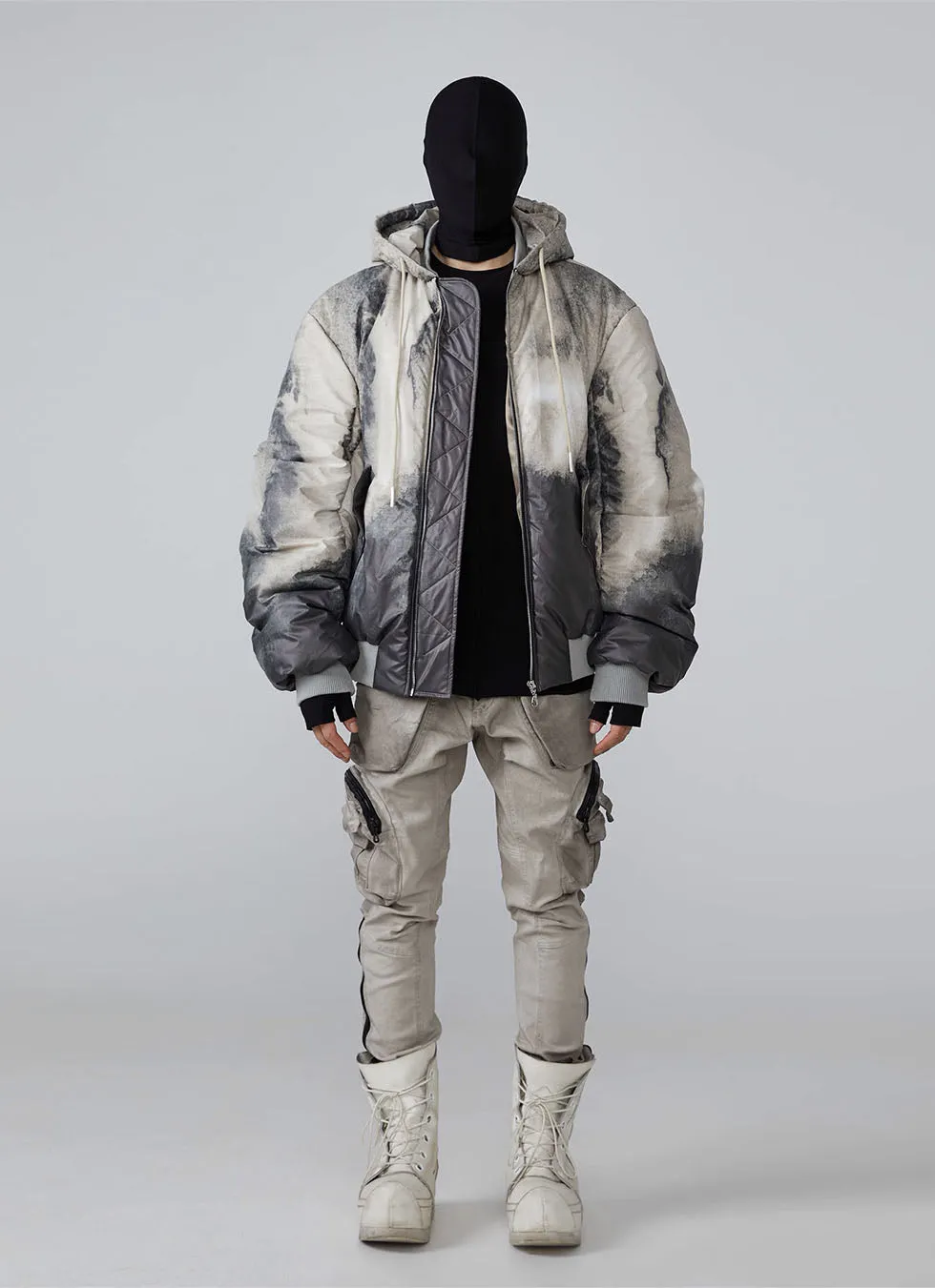 Tie-dye silhouette thick cotton jacket
