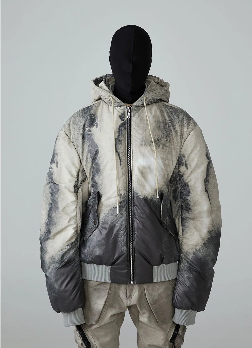 Tie-dye silhouette thick cotton jacket
