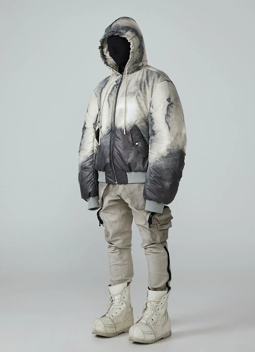 Tie-dye silhouette thick cotton jacket