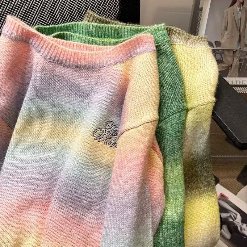 Tie-Dye Woolen Yarn Knitted Sweater