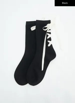 Tied Ribbon Midi Socks IN316