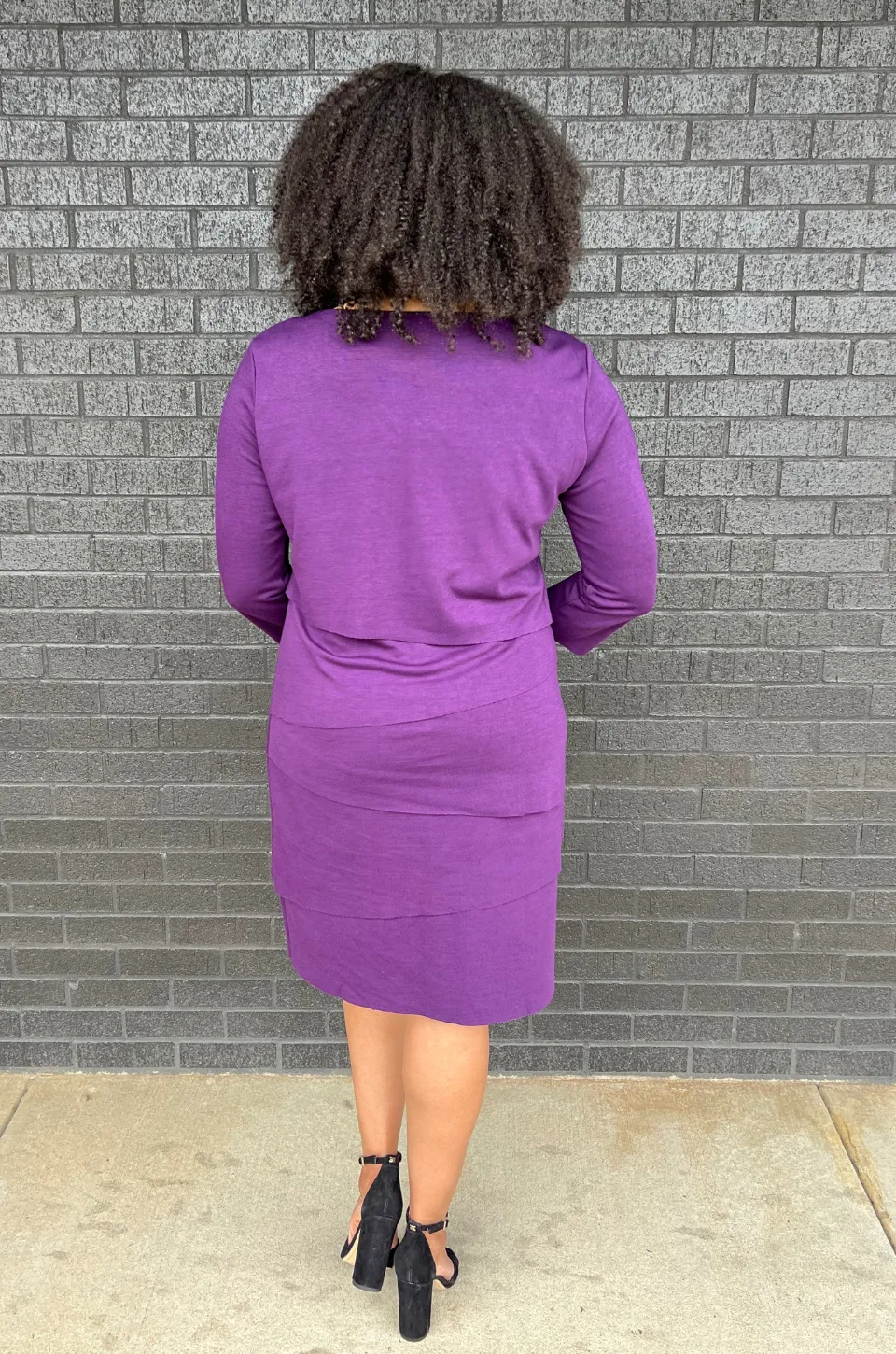 Tiered Nursing Dress - Eggplant