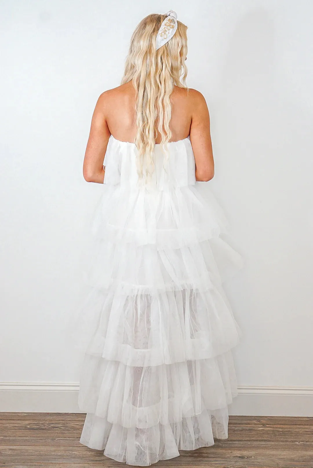Tiered Tulle White Hi-low Dress