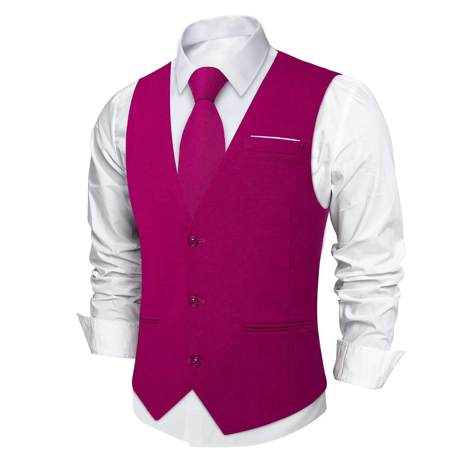 Ties2you Red Violet Solid Jacquard Men's Vest Necktie Bowtie Set