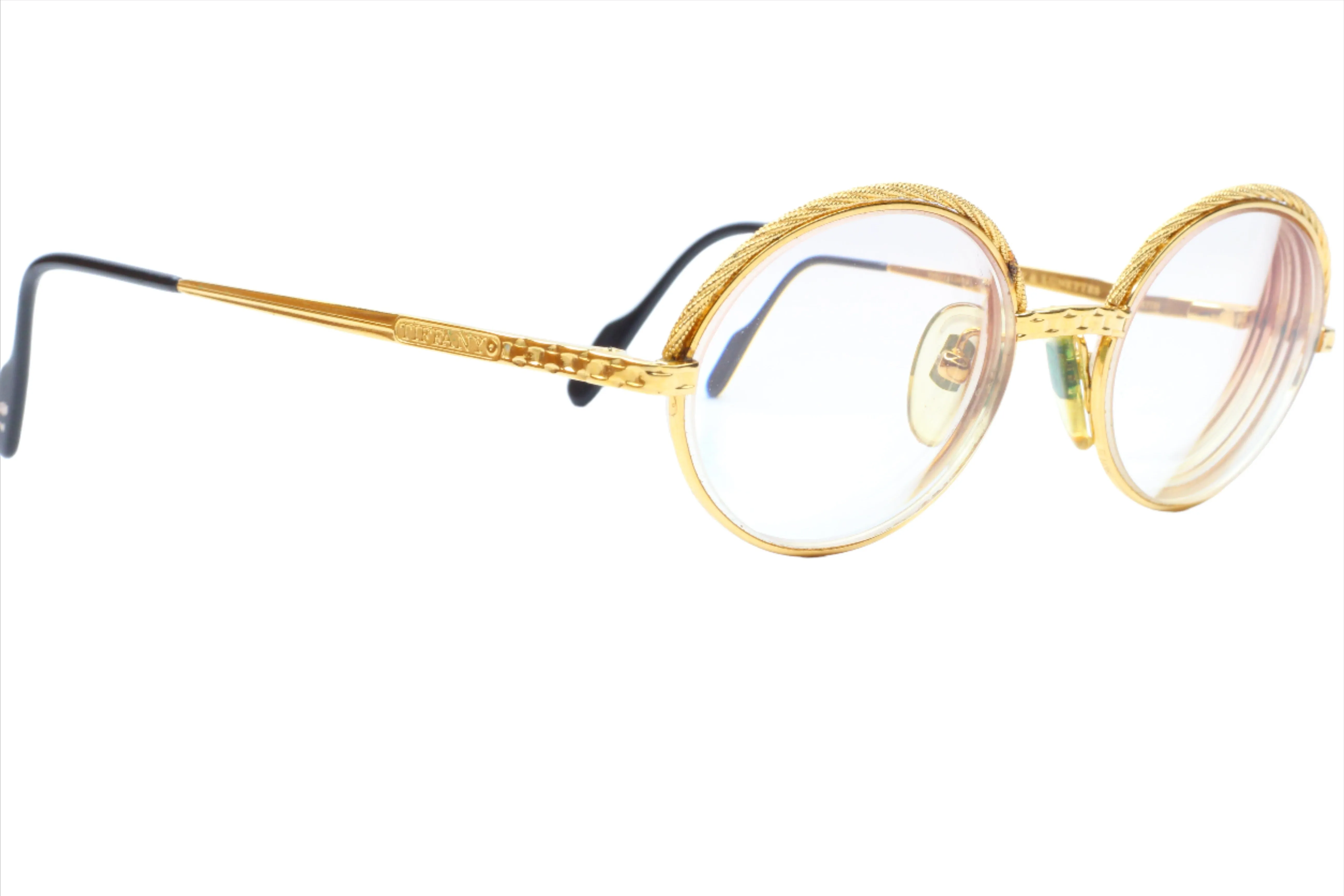 Tiffany Lunettes T72 COL. 4 23K GOLD PLATED Italy Vintage 1987 Eyeglasses