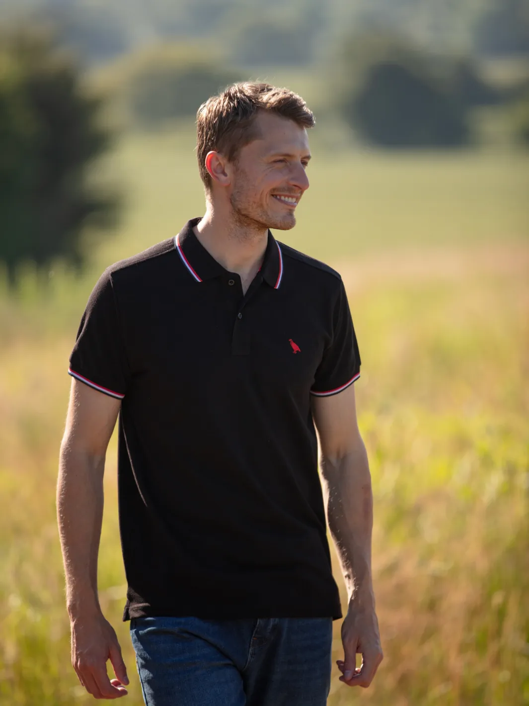 Tipped Polo Shirt - Black