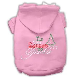Tis The Season To Sparkle Rhinestone Dog Hoodie Light Pink S (10)