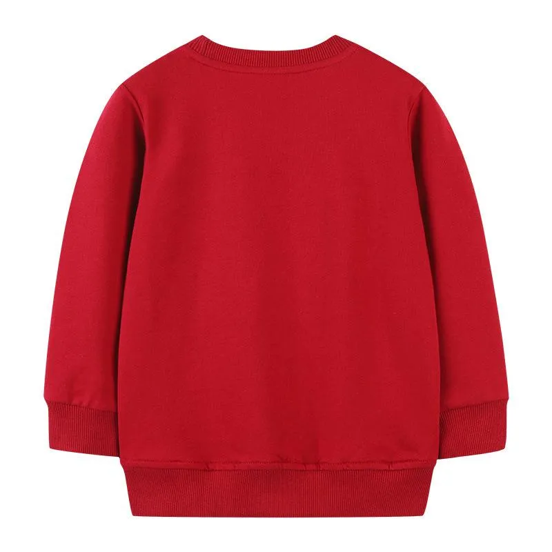 Toddler Girl's Christmas Floral Embroidery Sweatshirt