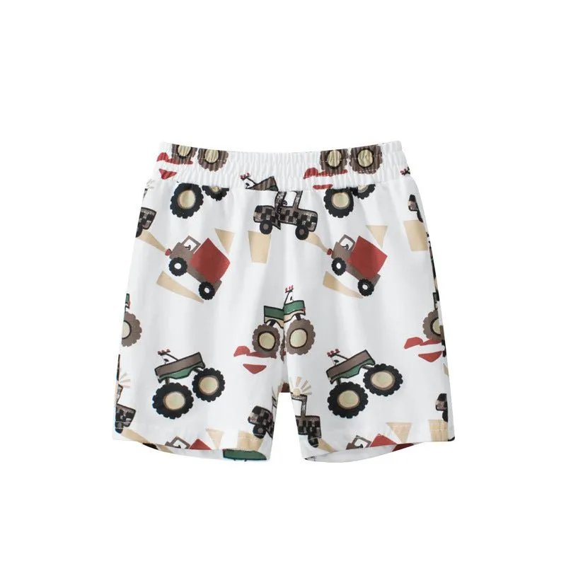 Toddler/Kid Boy Vehicle Prints Casual Shorts (3 Designs)