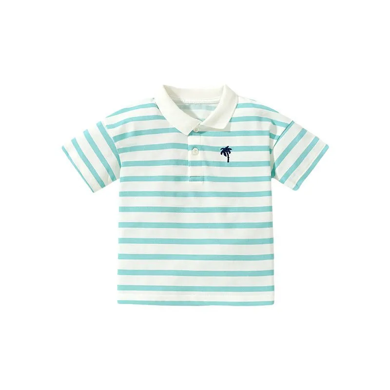 Toddler/Kid Boy's Summer Striped Design Polo Top