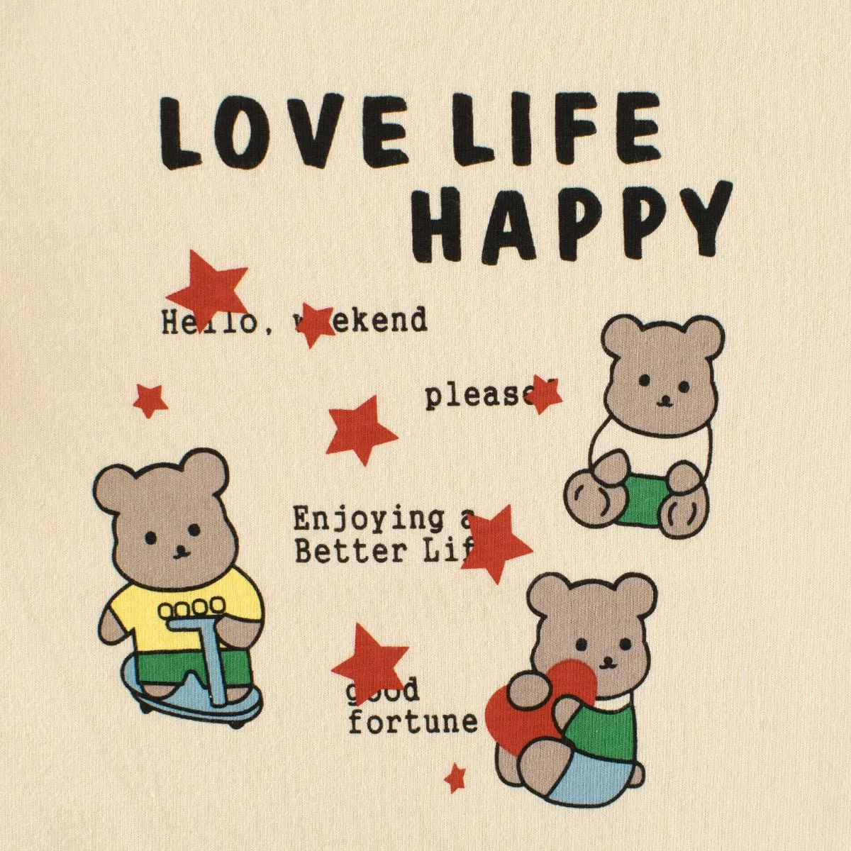 Toddler/Kid Girl Happy Life Bears Design Long Sleeve Shirt