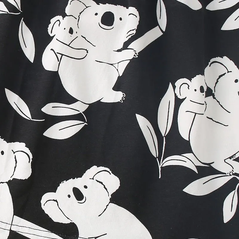 Toddler/Kid Girl Koala Bears Print Long Sleeve Dress