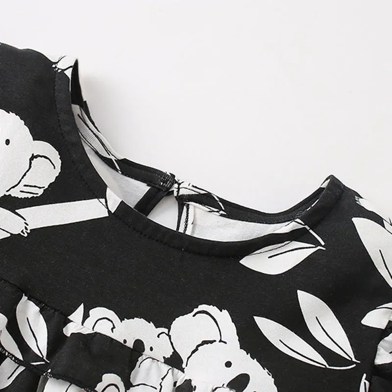 Toddler/Kid Girl Koala Bears Print Long Sleeve Dress