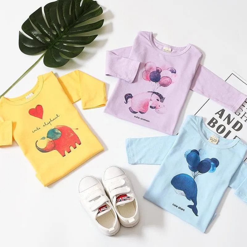 Toddler/Kid Girl's Animal Prints Long Sleeve Shirt (3 designs)