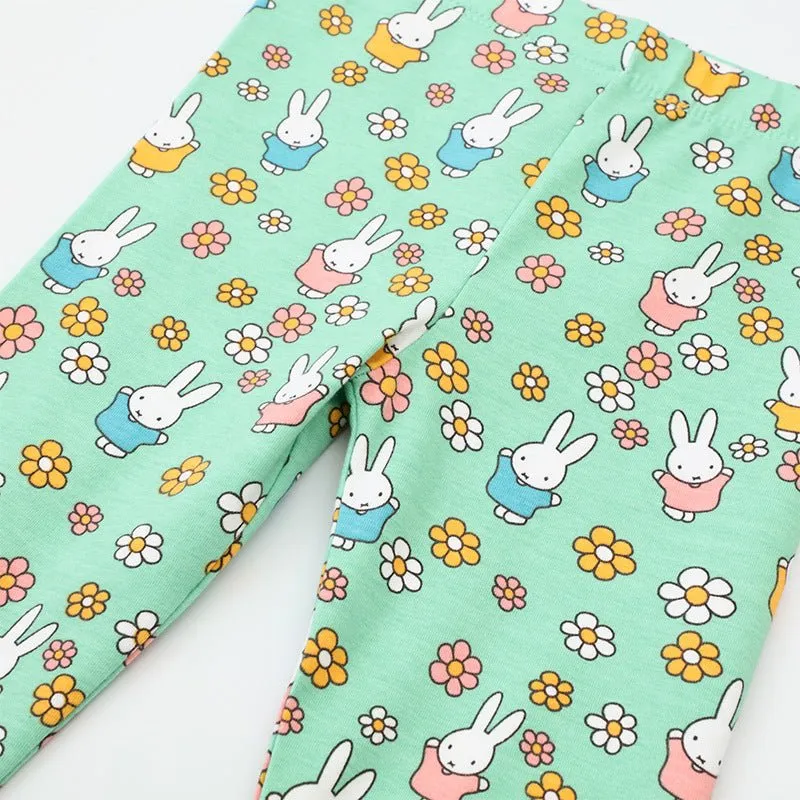 Toddler/Kid Girl's Cotton All-over Floral with Bunny Leggings