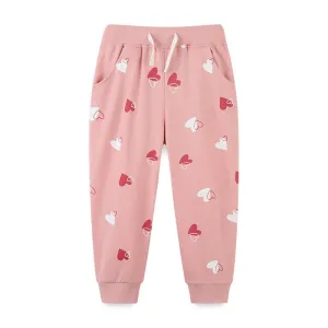 Toddler/Kid Girl's Heart Print Design Pink Pants