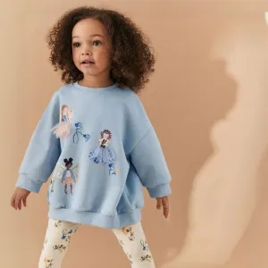 Toddler/Kid Girl's Little Princess Blue Sweatshirt with Leggings Set