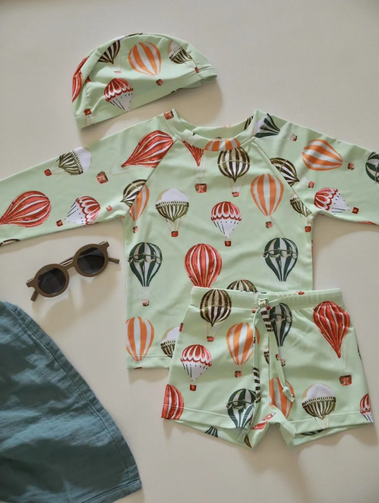 Toddler/Kid Girl's Long Sleeve Fun-Filled Swimsuit Set (3 Designs)