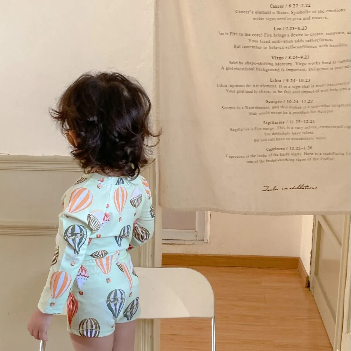 Toddler/Kid Girl's Long Sleeve Fun-Filled Swimsuit Set (3 Designs)