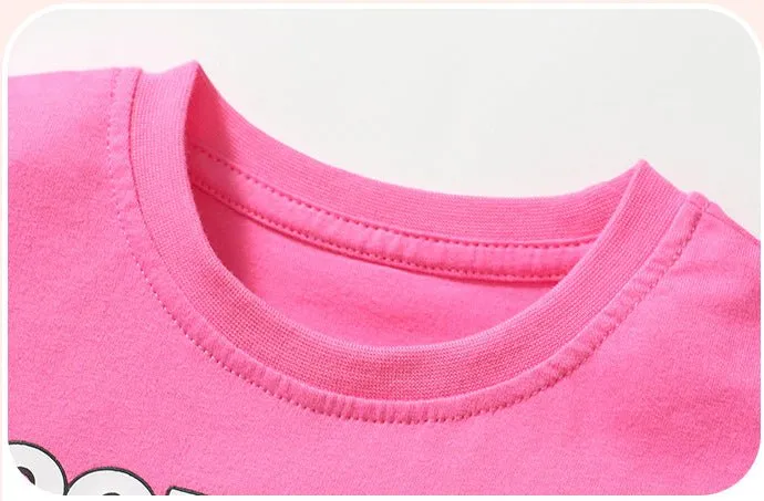 Toddler/Kid Girl's Pink Rainbow T-shirt with Floral Design Leggings Set