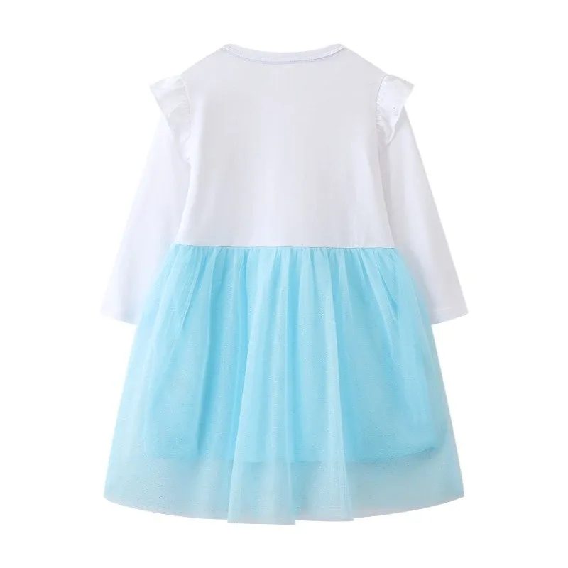Toddler/Kid Girl's Swan Design Long Sleeve Dress
