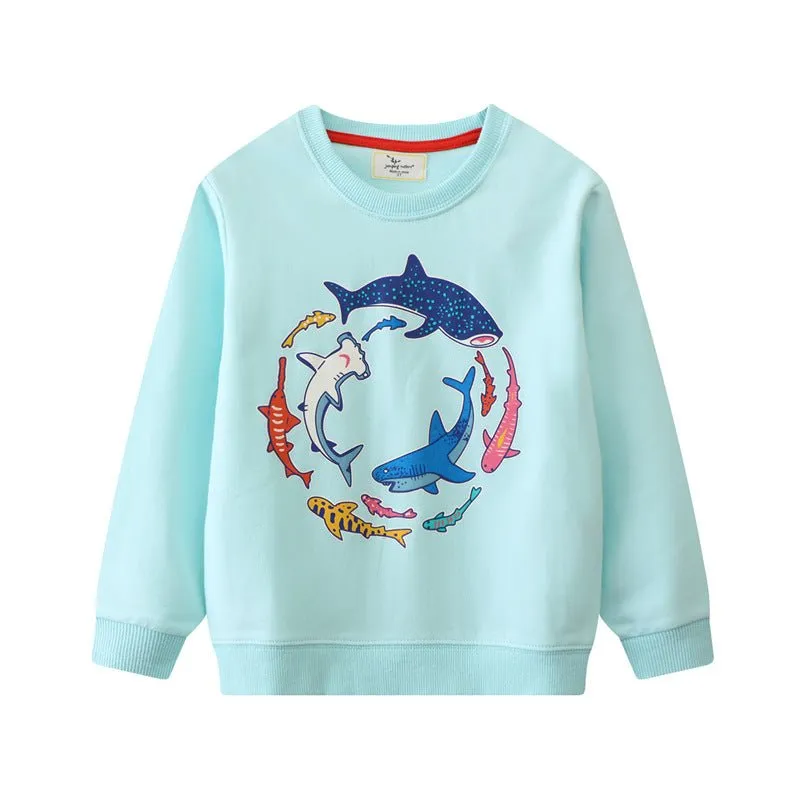 Toddler/Kid's Glow in the Dark Shark Design Sweatshirt