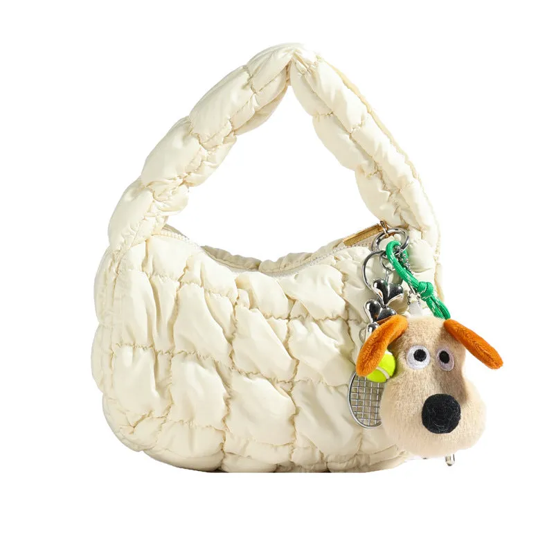 Toleet calico hair Fashionable and Convenient Handbag Women's Bag 2024 Autumn New Trendy All-Match Cloud Bag Niche Pleated Dumpling Bag