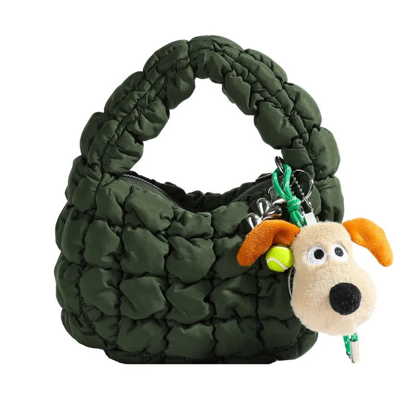 Toleet calico hair Fashionable and Convenient Handbag Women's Bag 2024 Autumn New Trendy All-Match Cloud Bag Niche Pleated Dumpling Bag