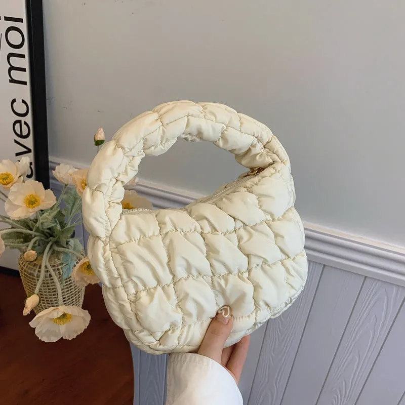 Toleet calico hair Fashionable and Convenient Handbag Women's Bag 2024 Autumn New Trendy All-Match Cloud Bag Niche Pleated Dumpling Bag