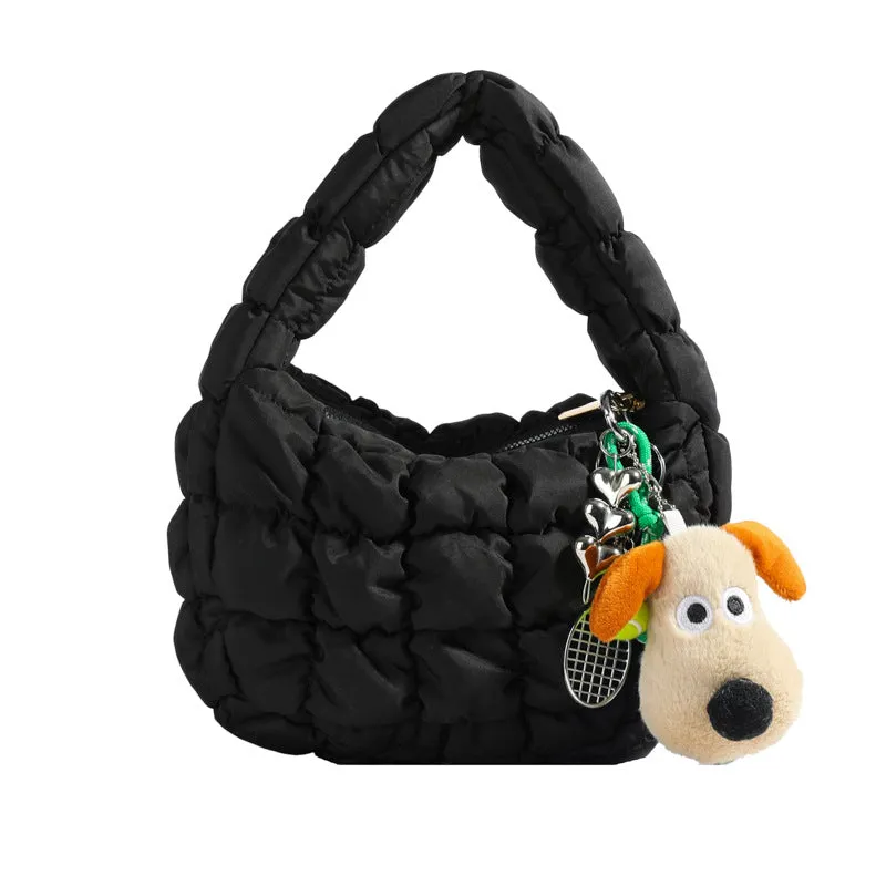Toleet calico hair Fashionable and Convenient Handbag Women's Bag 2024 Autumn New Trendy All-Match Cloud Bag Niche Pleated Dumpling Bag