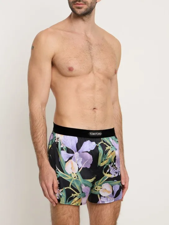 Tom Ford   Bold Orchid silk blend boxer shorts 