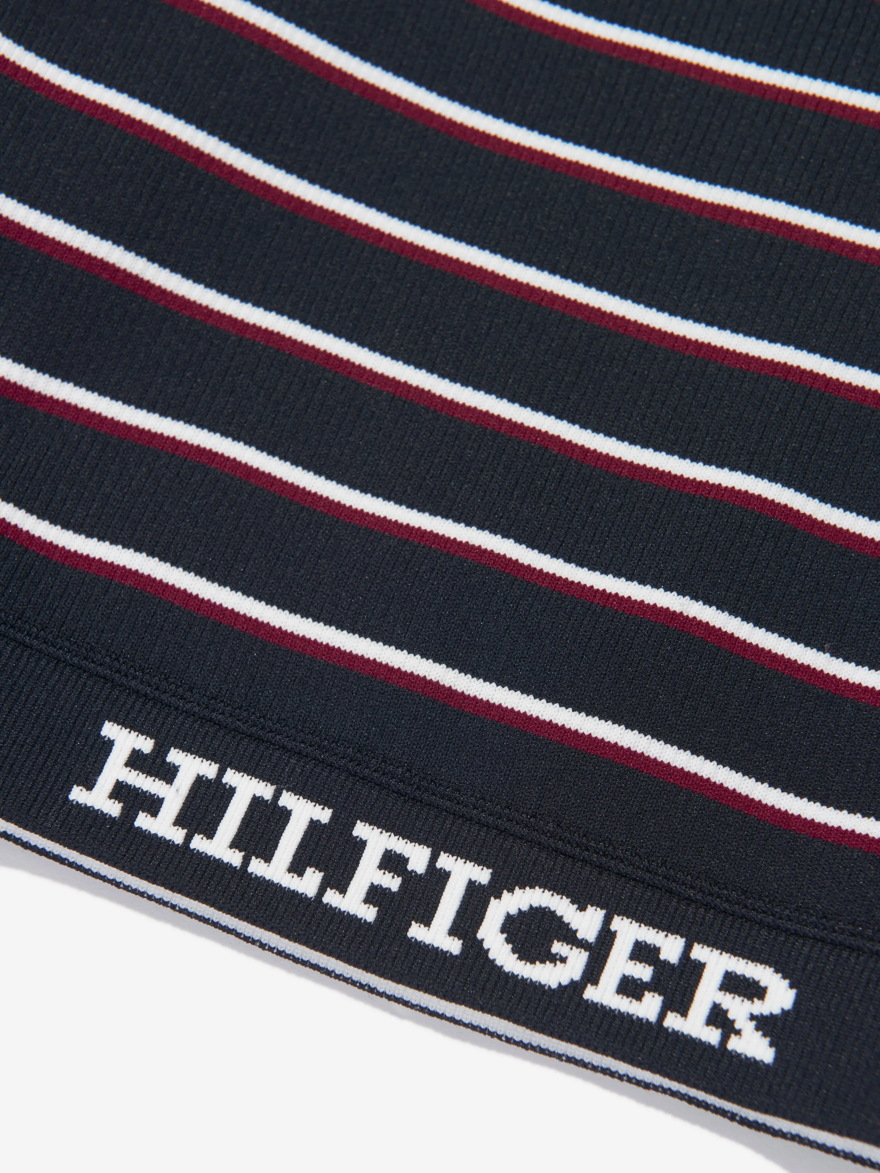 Tommy Hilfiger Girls Global Stripe Cropped Sweater in Navy