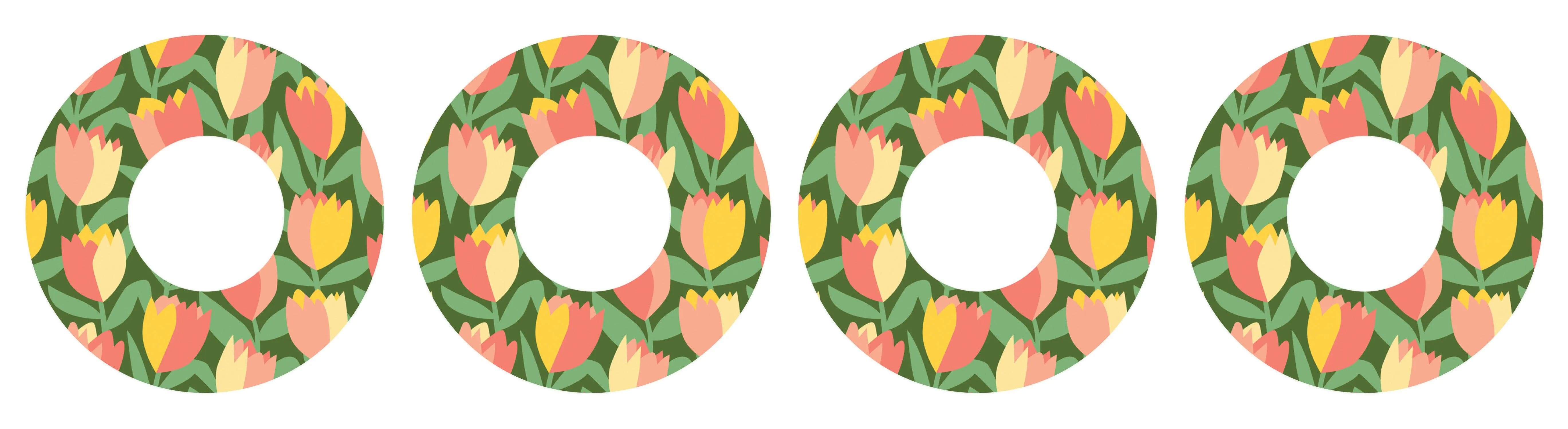 Tons Of Tulips Patch  Tape Designed for the FreeStyle Libre 2
